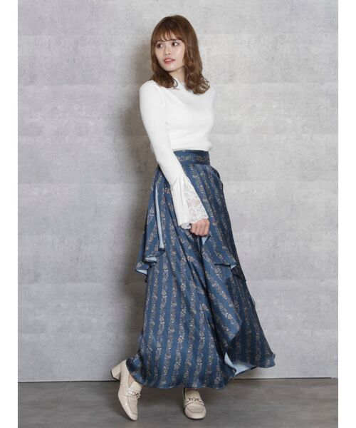 dazzlin(ダズリン)の「ヘムレースフレアニットトップス(ニット/セーター・レディース・ブラウン/オフホワイト/その他1/ブラック/ピンク/ベージュ・FREE)」の16枚目の写真