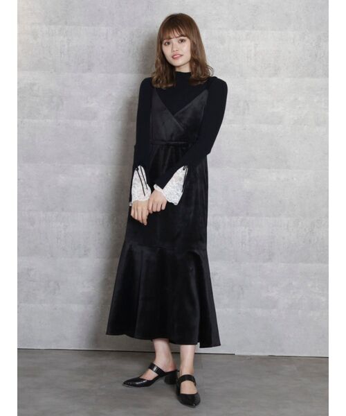 dazzlin(ダズリン)の「ヘムレースフレアニットトップス(ニット/セーター・レディース・ブラウン/オフホワイト/その他1/ブラック/ピンク/ベージュ・FREE)」の17枚目の写真