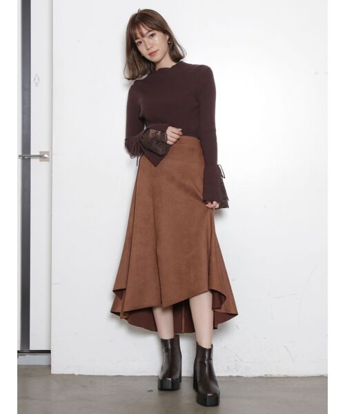 dazzlin(ダズリン)の「ヘムレースフレアニットトップス(ニット/セーター・レディース・ブラウン/オフホワイト/その他1/ブラック/ピンク/ベージュ・FREE)」の19枚目の写真