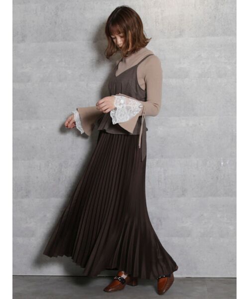 dazzlin(ダズリン)の「ヘムレースフレアニットトップス(ニット/セーター・レディース・ブラウン/オフホワイト/その他1/ブラック/ピンク/ベージュ・FREE)」の22枚目の写真