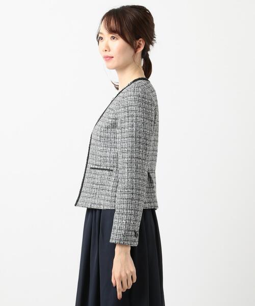 ANY SIS（エニィスィス）の「スプリングミックスツイード ノーカラージャケット（ノーカラージャケット・レディース・ブラック系1・1/2/3）」の10枚目の写真