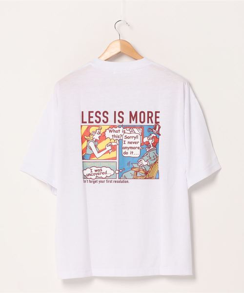 WEGO（ウィゴー）の「WEGO/レトロロゴ刺繍5分袖ビッグシルエットTシャツ（Tシャツ/カットソー・メンズ・ベージュ/ホワイト系その他/ブラック/ホワイト・LARGE/MEDIUM）」の7枚目の写真