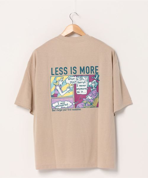 WEGO（ウィゴー）の「WEGO/レトロロゴ刺繍5分袖ビッグシルエットTシャツ（Tシャツ/カットソー・メンズ・ベージュ/ホワイト系その他/ブラック/ホワイト・LARGE/MEDIUM）」の6枚目の写真