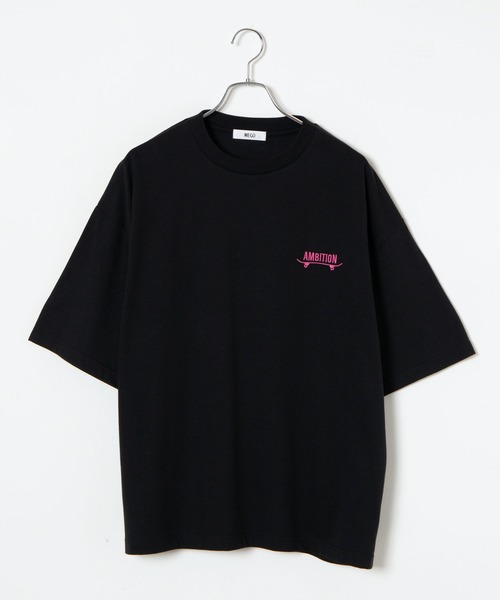 WEGO（ウィゴー）の「WEGO/レトロロゴ刺繍5分袖ビッグシルエットTシャツ（Tシャツ/カットソー・メンズ・ベージュ/ホワイト系その他/ブラック/ホワイト・LARGE/MEDIUM）」の21枚目の写真