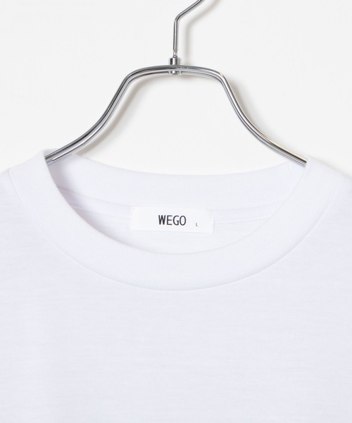 WEGO（ウィゴー）の「WEGO/レトロロゴ刺繍5分袖ビッグシルエットTシャツ（Tシャツ/カットソー・メンズ・ベージュ/ホワイト系その他/ブラック/ホワイト・LARGE/MEDIUM）」の11枚目の写真