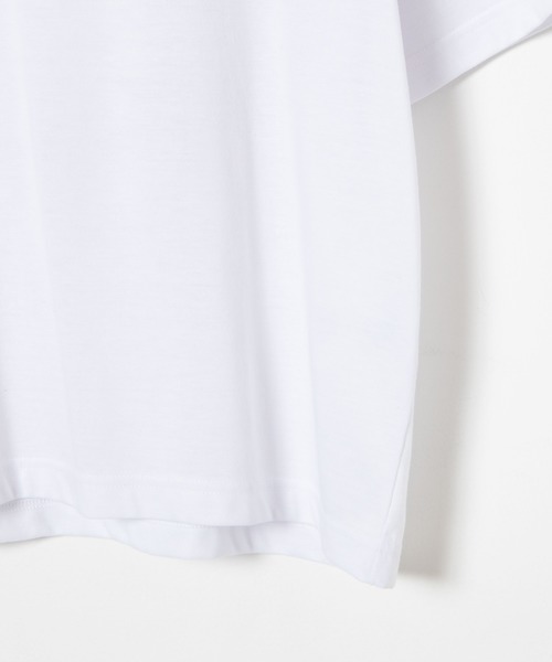 WEGO（ウィゴー）の「WEGO/レトロロゴ刺繍5分袖ビッグシルエットTシャツ（Tシャツ/カットソー・メンズ・ベージュ/ホワイト系その他/ブラック/ホワイト・LARGE/MEDIUM）」の9枚目の写真