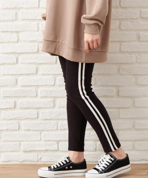 INGNI（イング）の「スーパーストレッチサイドラインレギンス（レギンス/スパッツ・レディース・ブラック・FREE）」の2枚目の写真