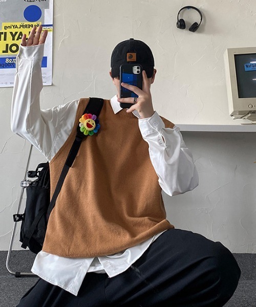 【関税込み】MSGM グレー スタッズ ベスト SS】MEN ミドルゲージコットン ベスト ライトグレー 071432705