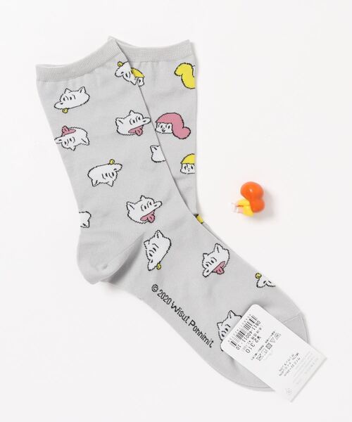 靴下屋（クツシタヤ）の「Tabio×マムアンちゃん コラボ総柄