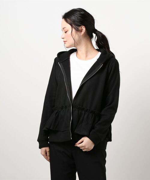 STYLEBLOCK（スタイルブロック）の「ウエストフリルジップパーカー（パーカー・レディース・ブラック/ブラウン/グレー・L/M）」の7枚目の写真