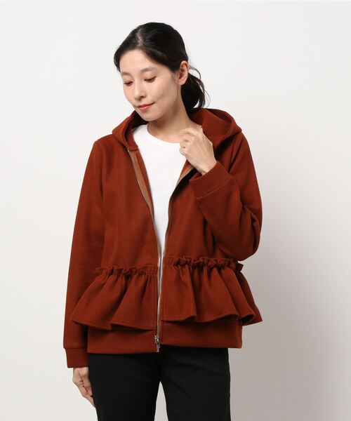 STYLEBLOCK（スタイルブロック）の「ウエストフリルジップパーカー（パーカー・レディース・ブラック/ブラウン/グレー・L/M）」の9枚目の写真