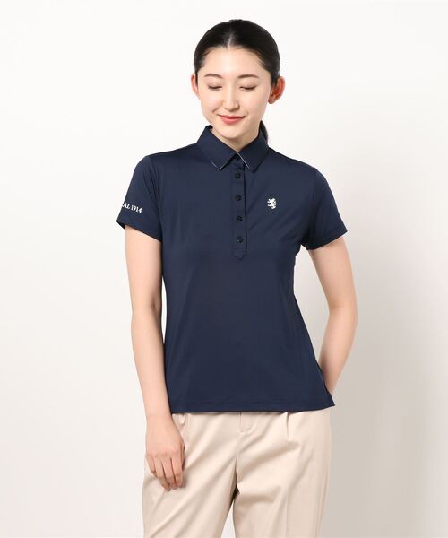 Admiral Golf（アドミラル　ゴルフ）の「[アドミラル ゴルフ] レディース バックロゴ 半袖シャツ　 （ポロシャツ・レディース・ブラック/ネイビー/ホワイト・M/L/LL/S）」の3枚目の写真