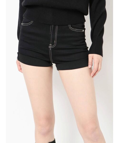 GYDA（ジェイダ）の「ワンウォッシュH/Wデニムショーパン（デニムパンツ・レディース・ブラック/インディゴブルー・X-SMALL/SMALL/MEDIUM）」の3枚目の写真