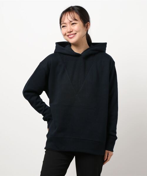 AMERICAN HOLIC(アメリカンホリック)の「フロントネックリブ裏毛フード付きプルオーバー *(パーカー・レディース・モカ/チャコールグレー/ライトグレー/ネイビー・L/M)」の5枚目の写真