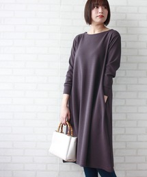 ジャカード素材フレアーワンピース