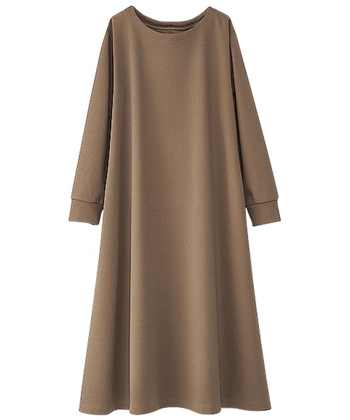 BELLUNA PLUS（ベルーナ）の「ジャカード素材フレアーワンピース（ワンピース・レディース・ターコイズブルー/カーキ/ブラック/テラコッタ/ベージュ/ブルーグレー/パープル系その他/パープル・MEDIUM/LARGE/X-LARGE）」の17枚目の写真