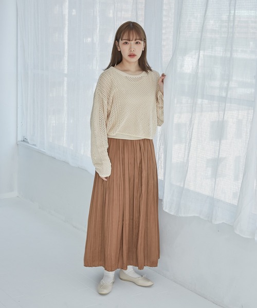 onetome(ワントゥーミー)の「メッシュニット&ニットタンクトップ 2点セット(ニット/セーター・レディース・ベージュ・FREE)」の14枚目の写真