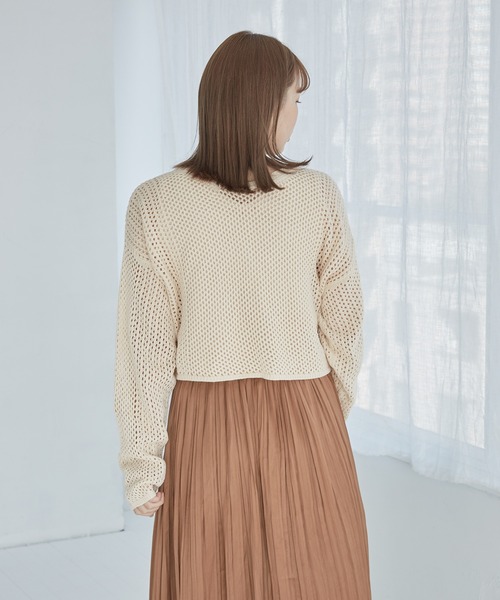 onetome(ワントゥーミー)の「メッシュニット&ニットタンクトップ 2点セット(ニット/セーター・レディース・ベージュ・FREE)」の10枚目の写真