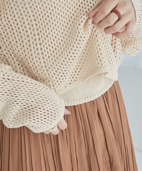 onetome(ワントゥーミー)の「メッシュニット&ニットタンクトップ 2点セット(ニット/セーター・レディース・ベージュ・FREE)」の13枚目の写真