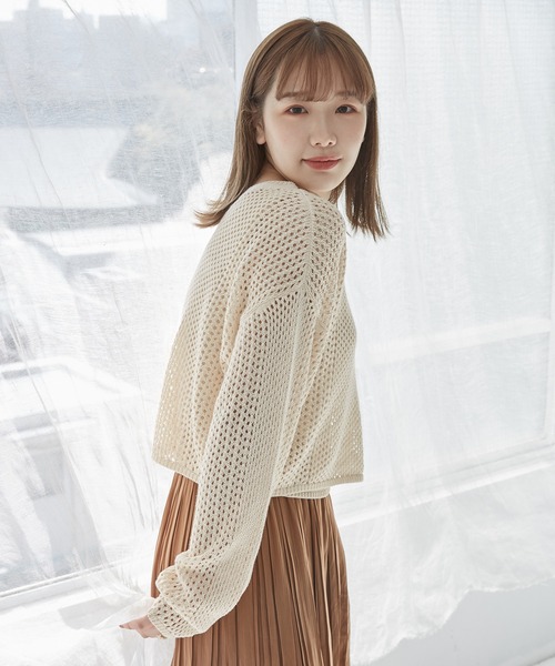 onetome(ワントゥーミー)の「メッシュニット&ニットタンクトップ 2点セット(ニット/セーター・レディース・ベージュ・FREE)」の7枚目の写真