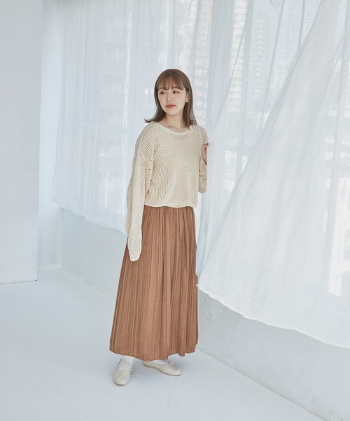 onetome(ワントゥーミー)の「メッシュニット&ニットタンクトップ 2点セット(ニット/セーター・レディース・ベージュ・FREE)」の16枚目の写真
