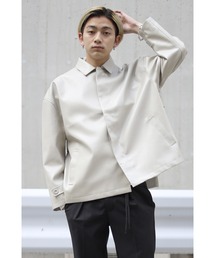 CREARE -LINO- | 【2021SPRING】PUレザー オーバーサイズ 比翼開きブルゾン(ブルゾン)