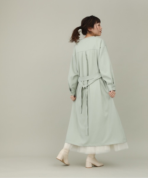 sakishimatokyo（サキシマトーキョー）の「【ZOZO限定】サキシマamp「ノーカラーシャツワンピース」（ワンピース・レディース・オレンジ/ミント/グレイッシュベージュ・FREE）」の3枚目の写真