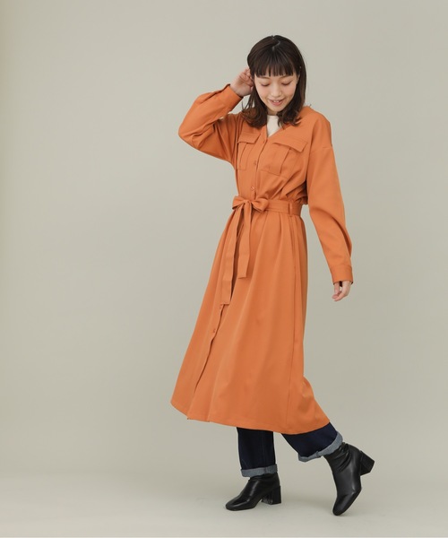 sakishimatokyo（サキシマトーキョー）の「【ZOZO限定】サキシマamp「ノーカラーシャツワンピース」（ワンピース・レディース・オレンジ/ミント/グレイッシュベージュ・FREE）」の13枚目の写真