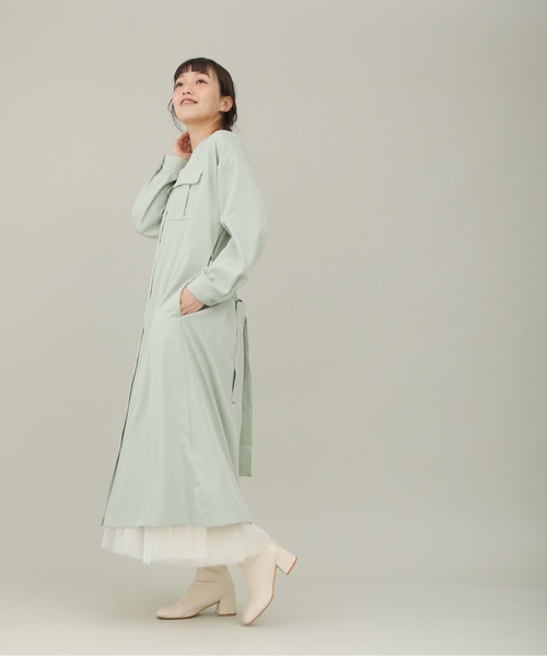 sakishimatokyo（サキシマトーキョー）の「【ZOZO限定】サキシマamp「ノーカラーシャツワンピース」（ワンピース・レディース・オレンジ/ミント/グレイッシュベージュ・FREE）」の8枚目の写真