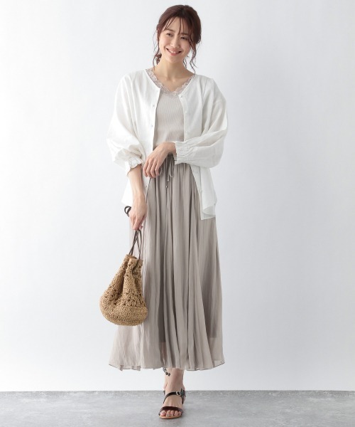 GLOBAL WORK(グローバルワーク)の「フレンチリネン混/3WAYブラウス/929650(シャツ/ブラウス・レディース・オフホワイト/ホワイト×ネイビー/ブラック/ライトベージュ/グリーン・MEDIUM/LARGE)」の21枚目の写真