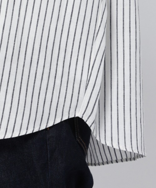 GLOBAL WORK(グローバルワーク)の「フレンチリネン混/3WAYブラウス/929650(シャツ/ブラウス・レディース・オフホワイト/ホワイト×ネイビー/ブラック/ライトベージュ/グリーン・MEDIUM/LARGE)」の8枚目の写真