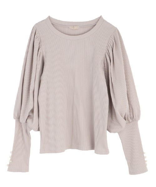 セール トップス Femme ボリューム袖リブカットｐｏ Tシャツ カットソー Axes Poetique アクシーズファムポエティック のファッション Femme