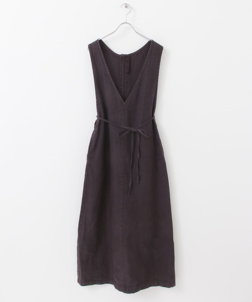 siiwa（シーワ）の「siiwa　リネン深Vネックワンピース（ワンピース・レディース・スミクロ/ナチュラル・ONE）」の2枚目の写真