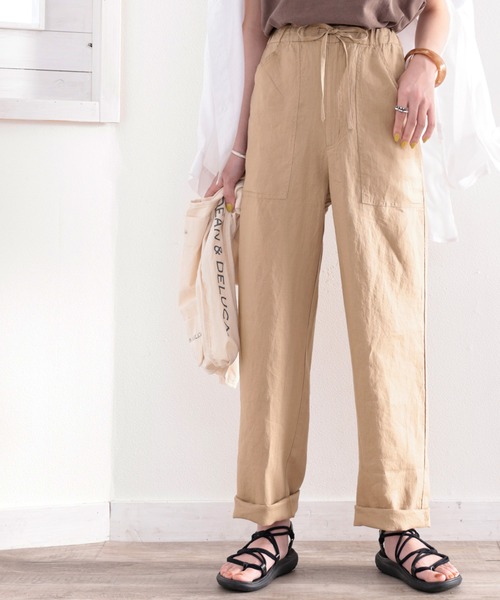 classicalelf（クラシカルエルフ）の「風合いを、楽しむ。大人のリラックスリネンカーゴパンツ（カーゴパンツ・レディース・カーキ/アイボリー/ベージュ/ライム/グリーン系その他/チャコールグレー・SMALL/MEDIUM/LARGE/X-LARGE/XX-LARGE）」の15枚目の写真