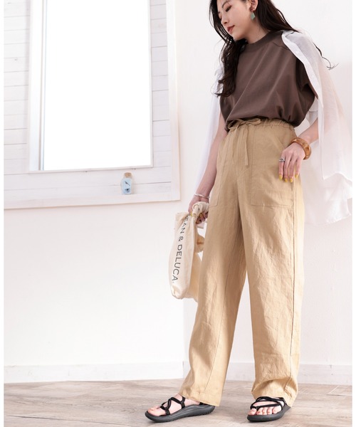 ReNave リネイヴ　 ladies コットンリネンカルゼ カーゴパンツ　S ReNave リネイヴ ladies コットンリネンカルゼ カーゴパンツ S