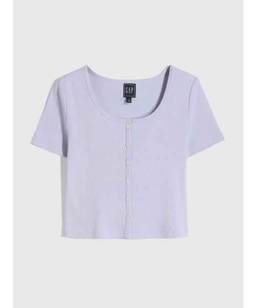 GAP（ギャップ）の「モダン UネックTシャツ（Tシャツ/カットソー・レディース・ライラック/ホワイト/ブラック/ブルー・XXS/L/XL/S/XS/M）」の4枚目の写真