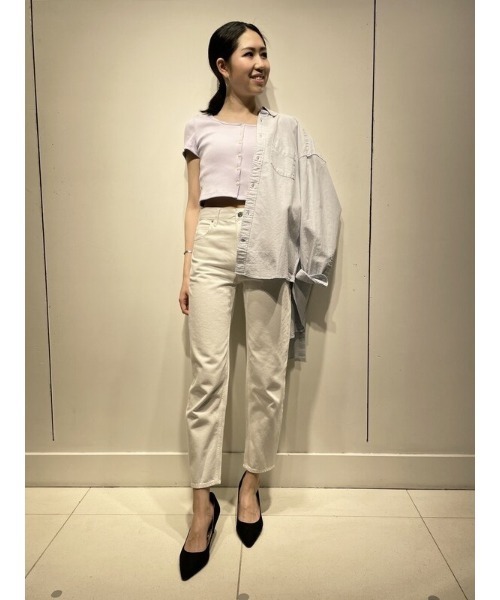 GAP（ギャップ）の「モダン UネックTシャツ（Tシャツ/カットソー・レディース・ライラック/ホワイト/ブラック/ブルー・XXS/L/XL/S/XS/M）」の8枚目の写真