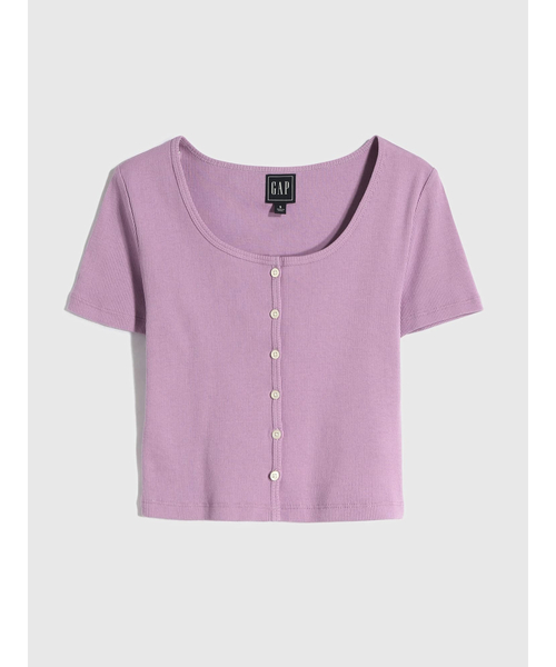 GAP（ギャップ）の「モダン UネックTシャツ（Tシャツ/カットソー・レディース・ライラック/ホワイト/ブラック/ブルー・XXS/L/XL/S/XS/M）」の5枚目の写真