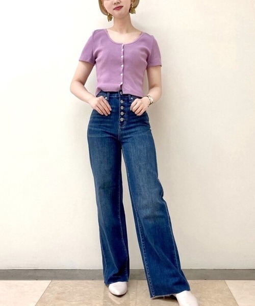 GAP（ギャップ）の「モダン UネックTシャツ（Tシャツ/カットソー・レディース・ライラック/ホワイト/ブラック/ブルー・XXS/L/XL/S/XS/M）」の6枚目の写真