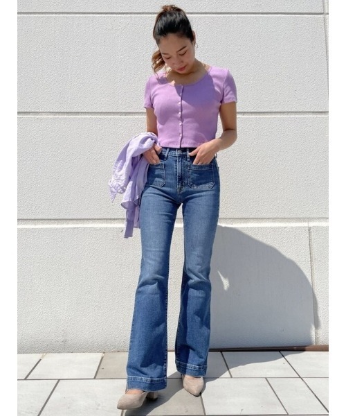 GAP（ギャップ）の「モダン UネックTシャツ（Tシャツ/カットソー・レディース・ライラック/ホワイト/ブラック/ブルー・XXS/L/XL/S/XS/M）」の11枚目の写真