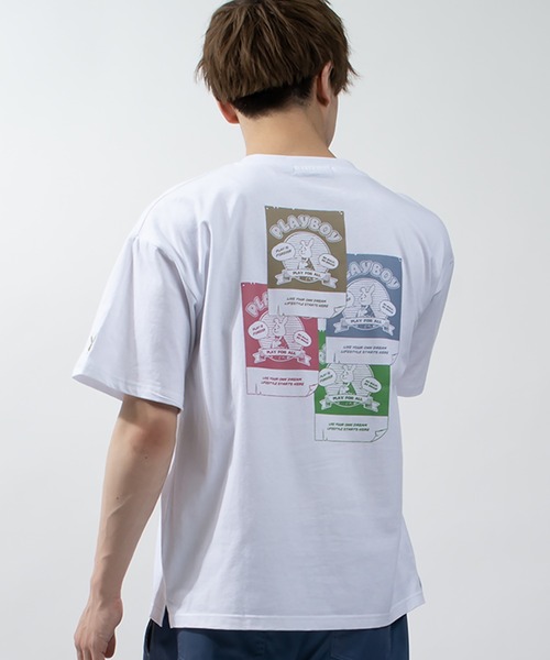 PLAYBOY(プレイボーイ)の「【PLAYBOY/プレイボーイ】レトロ&コミックイラスト半袖Tシャツ/バックプリント/ビッグシルエット/ユニセックス(Tシャツ/カットソー・メンズ・ブラック/グリーン/オフホワイト/ライトブルー/ホワイト系その他/ホワイト・L/M)」の18枚目の写真