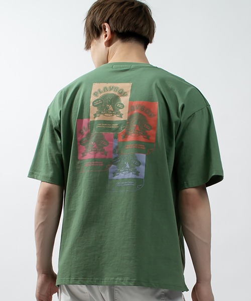 PLAYBOY(プレイボーイ)の「【PLAYBOY/プレイボーイ】レトロ&コミックイラスト半袖Tシャツ/バックプリント/ビッグシルエット/ユニセックス(Tシャツ/カットソー・メンズ・ブラック/グリーン/オフホワイト/ライトブルー/ホワイト系その他/ホワイト・L/M)」の22枚目の写真