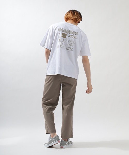 PLAYBOY(プレイボーイ)の「【PLAYBOY/プレイボーイ】レトロ&コミックイラスト半袖Tシャツ/バックプリント/ビッグシルエット/ユニセックス(Tシャツ/カットソー・メンズ・ブラック/グリーン/オフホワイト/ライトブルー/ホワイト系その他/ホワイト・L/M)」の9枚目の写真