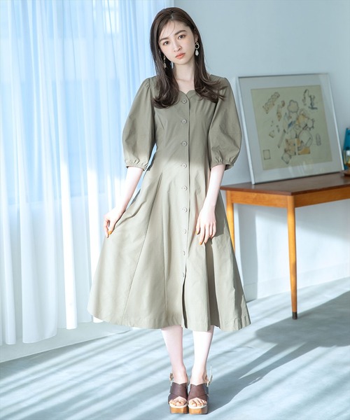 WILLSELECTION（ウィルセレクション）の「タイプライターボリュームスリーブワンピース（ワンピース・レディース・ブラック/ベージュ/ミント・SMALL/MEDIUM）」の3枚目の写真