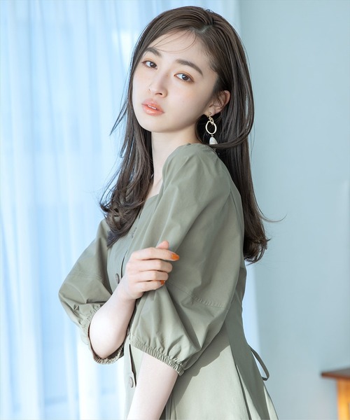 WILLSELECTION（ウィルセレクション）の「タイプライターボリュームスリーブワンピース（ワンピース・レディース・ブラック/ベージュ/ミント・SMALL/MEDIUM）」の7枚目の写真