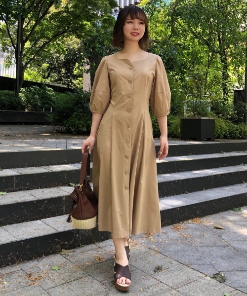 WILLSELECTION（ウィルセレクション）の「タイプライターボリュームスリーブワンピース（ワンピース・レディース・ブラック/ベージュ/ミント・SMALL/MEDIUM）」の4枚目の写真