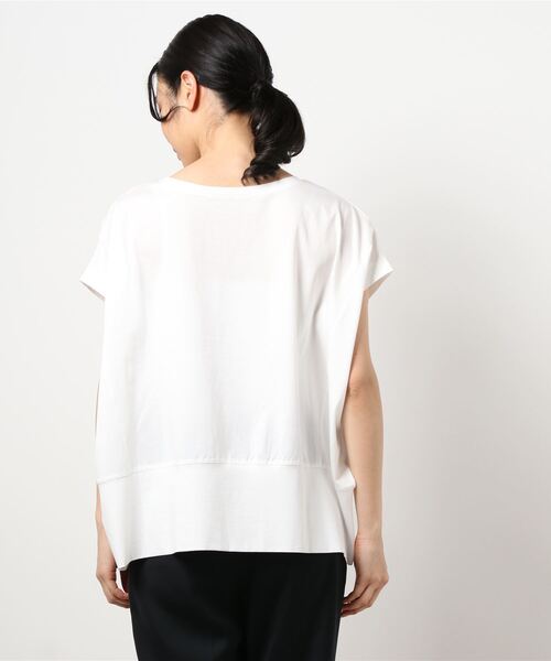 ottilie（オティーリエ）の「切替デザインプルオーバー（Tシャツ/カットソー・レディース・オフホワイト/ブラック/チャコールグレー・FREE）」の4枚目の写真