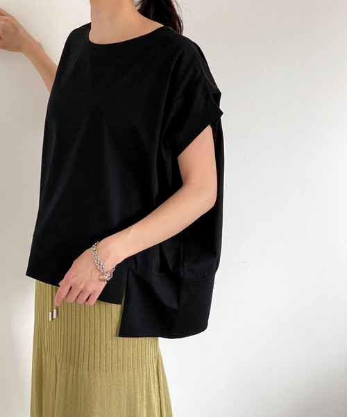 ottilie（オティーリエ）の「切替デザインプルオーバー（Tシャツ/カットソー・レディース・オフホワイト/ブラック/チャコールグレー・FREE）」の12枚目の写真