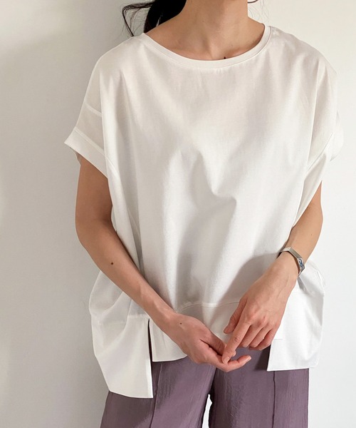 ottilie（オティーリエ）の「切替デザインプルオーバー（Tシャツ/カットソー・レディース・オフホワイト/ブラック/チャコールグレー・FREE）」の6枚目の写真