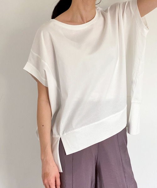 ottilie（オティーリエ）の「切替デザインプルオーバー（Tシャツ/カットソー・レディース・オフホワイト/ブラック/チャコールグレー・FREE）」の9枚目の写真